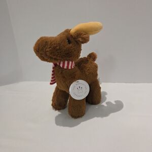 Manhattan Toy Company Plush Holiday Moose Bean Bag Toy Dark Brown Christmas Gift